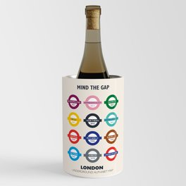 London underground poster, metro alphabet map, subway sign, the tube art Wine Chiller