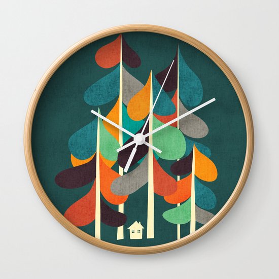 Cabin in the woods Wall Clock