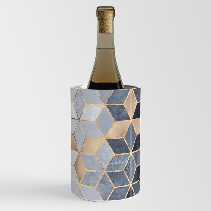 Soft Blue Gradient Cubes Wine Chiller
