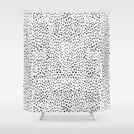 Dalmatian Spots - Black and White Polka Dots Shower Curtain