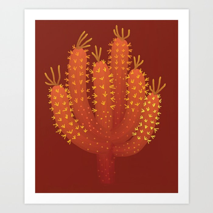 Brown Cactus - Warm Fource #cactuslover Art Print