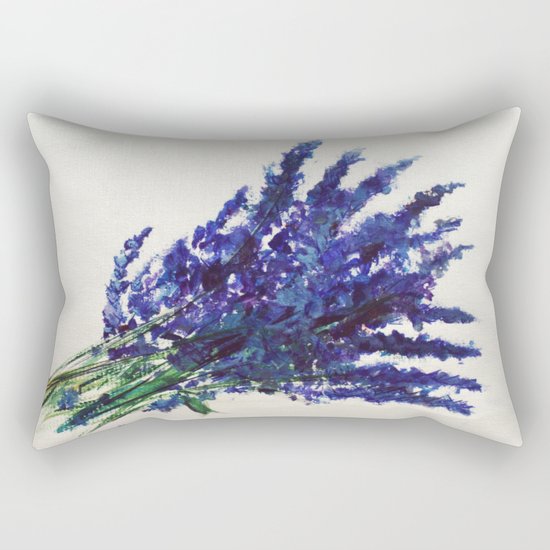 Fresh Cut Lavender Watercolors On Paper Rectangular Pillow