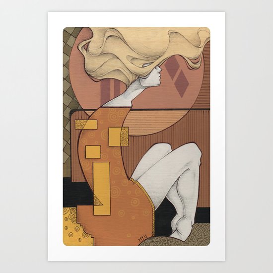 wood composition - waiting Art Print