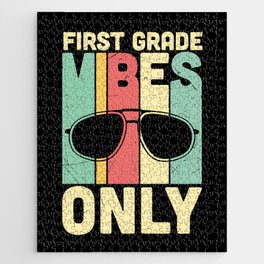 First Grade Vibes Only Retro Sunglasses Jigsaw Puzzle