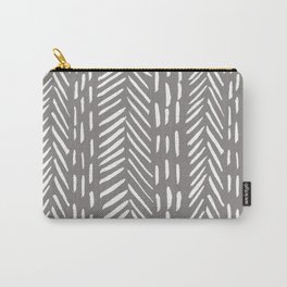 Abstract herringbone pattern - grey Carry-All Pouch