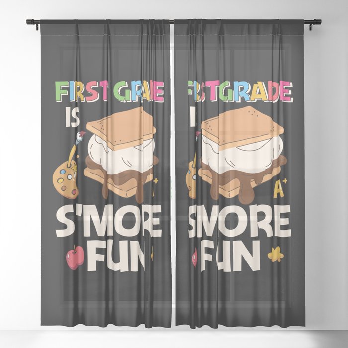 First Grade Is S'more Fun Sheer Curtain