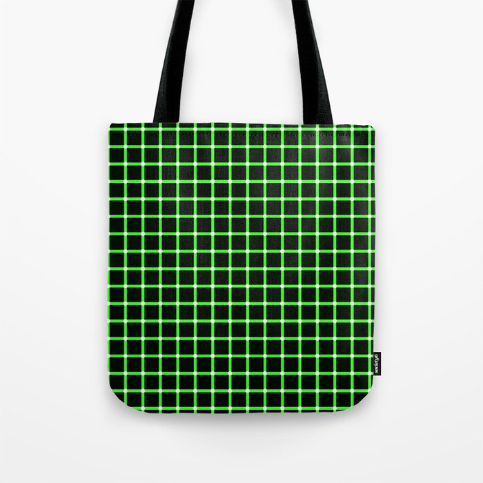 Neon Green & Black Optical illusion Tote Bag