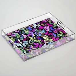 Stained glass butterflies Acrylic Tray