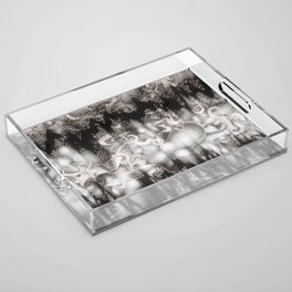 White Glitch Distortion Acrylic Tray