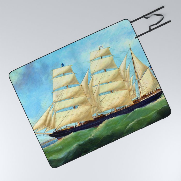 William Howard Yorke America Sailing Ship 1891 Picnic Blanket