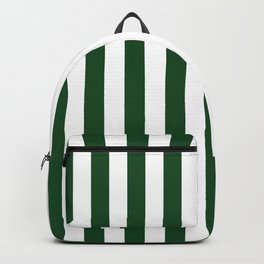 Large Forest Green and White Rustic Vertical Beach Stripes Backpack | Greenwhiteblanket, Beach, Greenwhiterustic, Forest, Greenwhitestripes, Green, Downhome, Beachstripes, Rusticstripes, Greenandwhite 