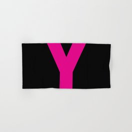 Letter Y (Magenta & Black) Hand & Bath Towel