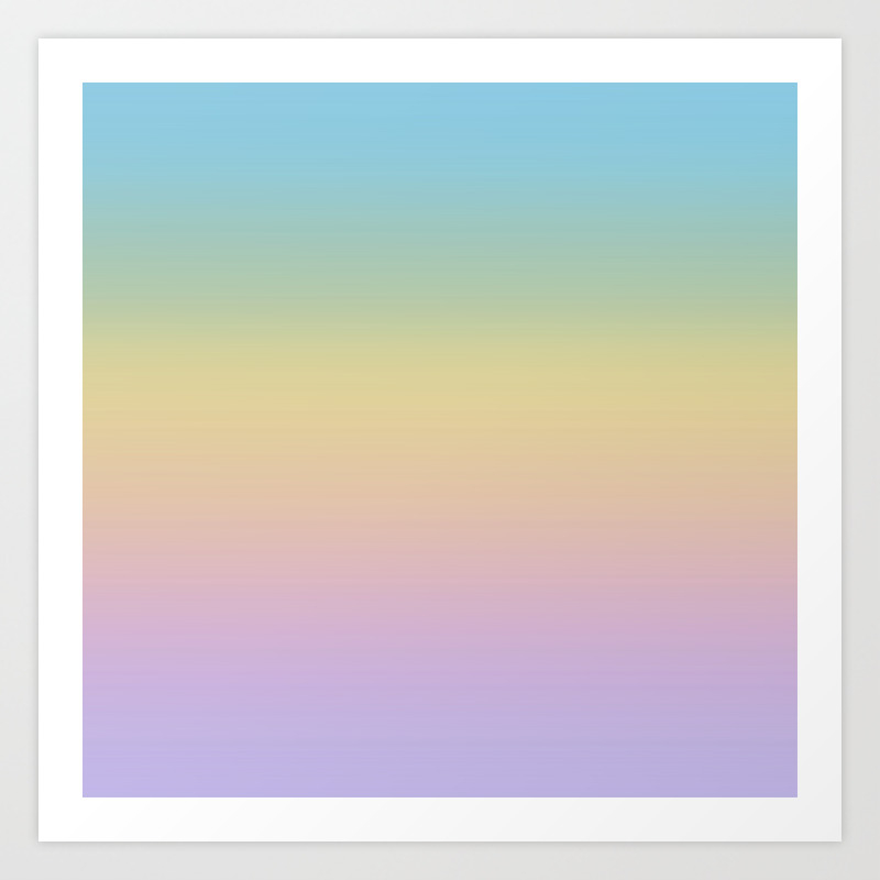 Pastel Rainbow Ombre Gradient Art Print By Gsallicat Society6