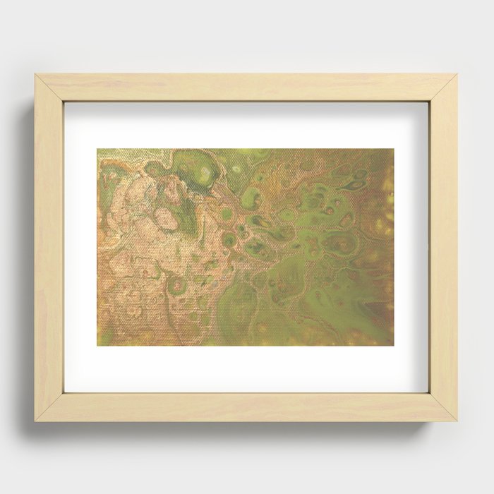 fluid golden green Recessed Framed Print