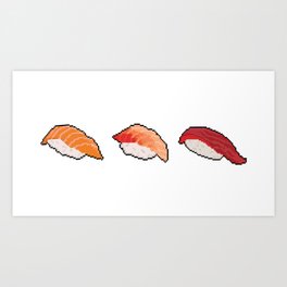 Pixelated Sushi Art Print