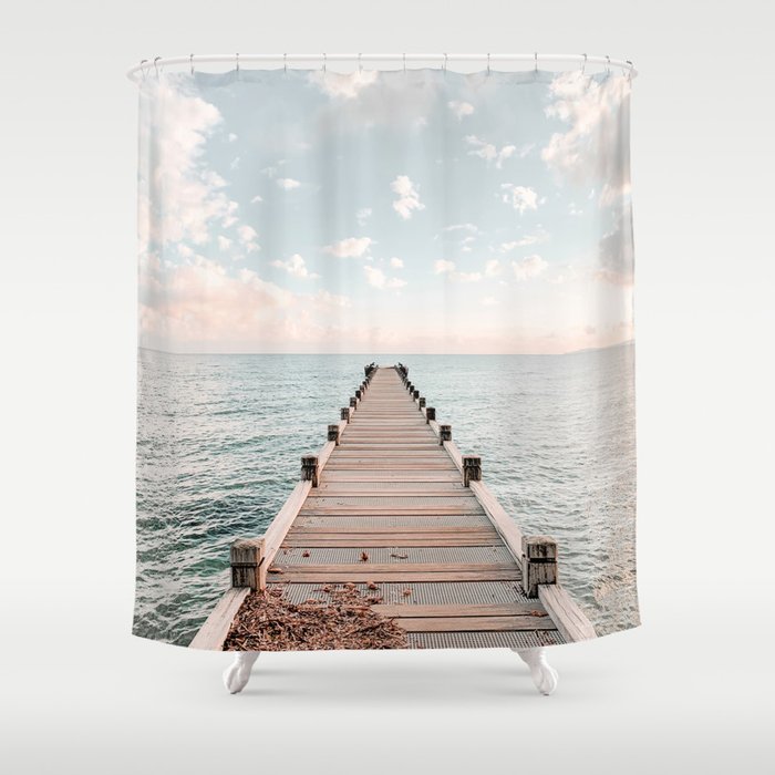 Pastel Beach Sunset Shower Curtain