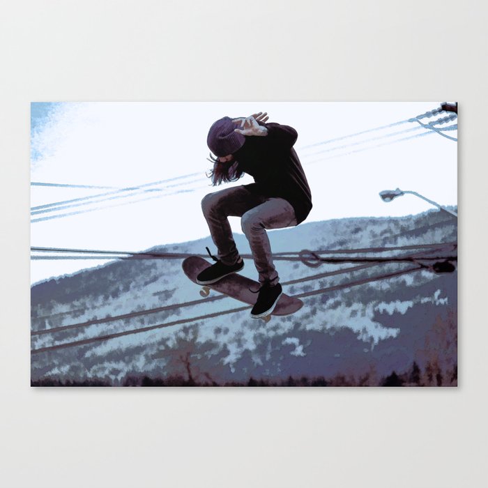 High Flying Skateboarder Canvas Print