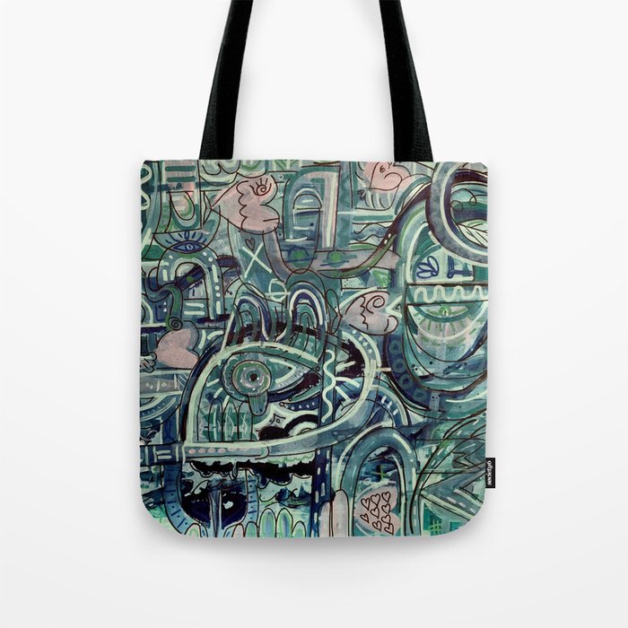 A Blue Dance with the Brush Tote Bag