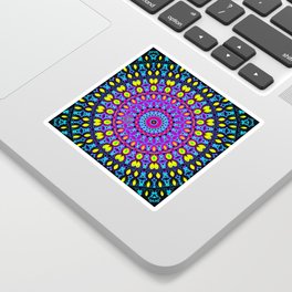 Bodhi | Cool Neon Mandala Art | Trippy Fractal Design Sticker