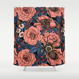 Dream garden in pink and blue Shower Curtain