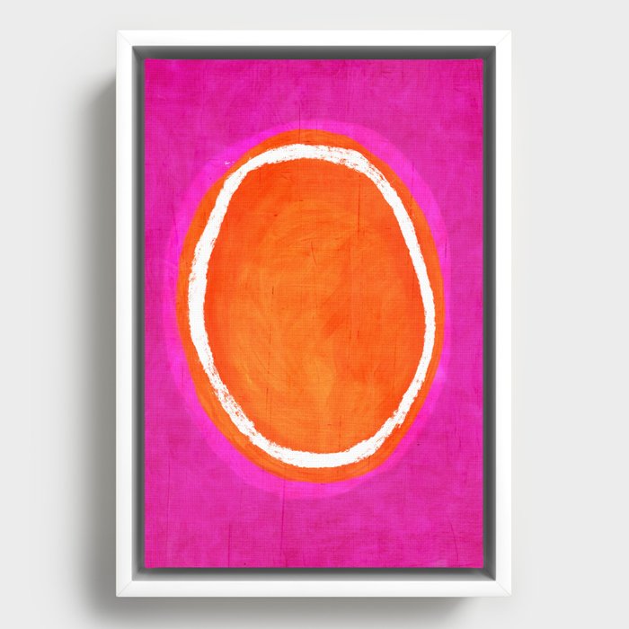 Pink Orange White Eye Catching Bright Colors Framed Canvas