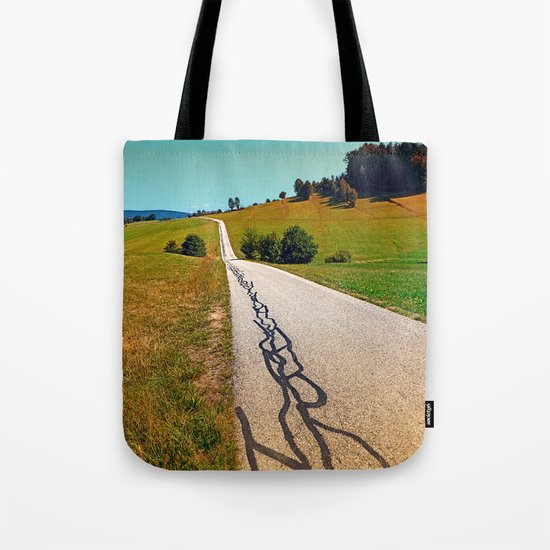 Traces of the tarmac worms Tote Bag