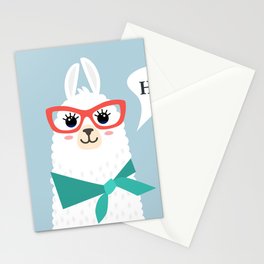Funny Muzzle Llama Alpaca Greeting Hi Stationery Card