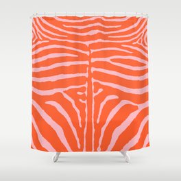 Zebra Orange and Pink 241 Shower Curtain