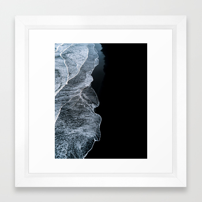 Waves On A Black Sand Beach In Iceland Minimalist Landscape