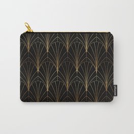 Art Deco Waterfalls // Black Luxe Carry-All Pouch