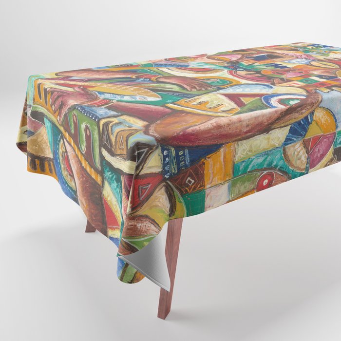 Welcome African Village Painting Tablecloth | Painting, Africa, African, Village, Villagers, Welcome