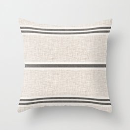 Light cream canvas texture minimal lines  Throw Pillow