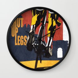 Retro Tour de France Cycling Illustration Poster: Shut Up Legs Wall Clock