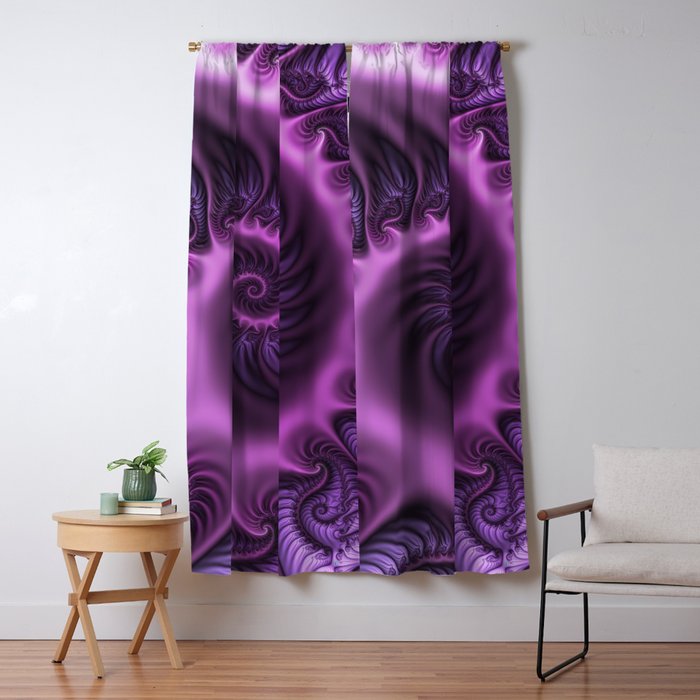 Purple And Friends Abstract Fractal Art Blackout Curtain By Gabiwart