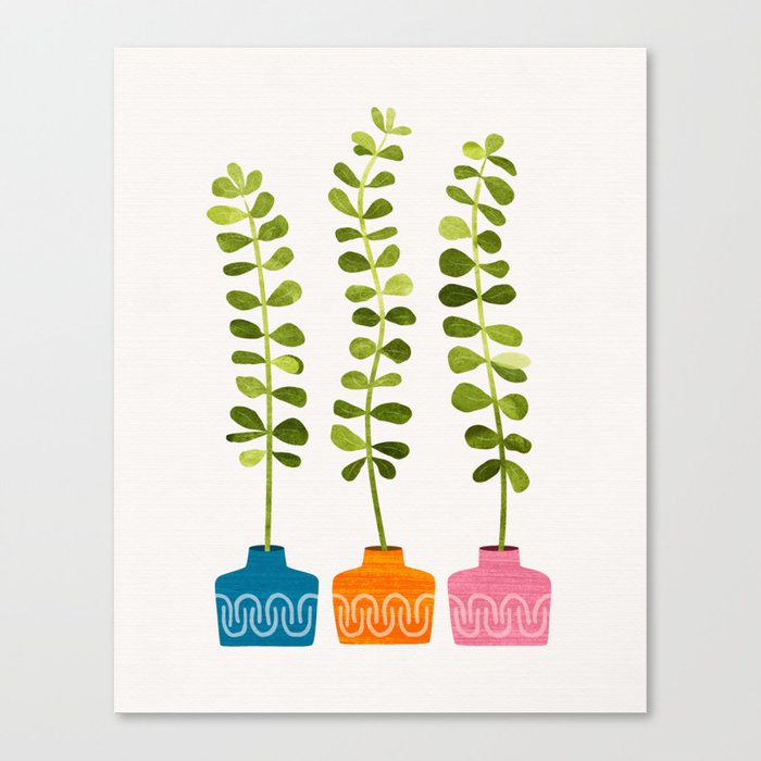 Sweet Sprout Friends - Contemporary Botanical Illustration Canvas Print