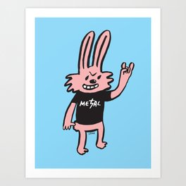 Metal Bunny Art Print