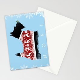 Scottie Dog Noel Christmas Mistletoe Art Stationery Card