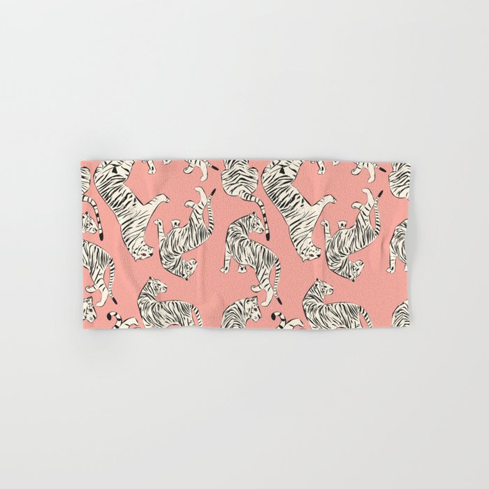 Pink Tiger Pattern 006 Hand & Bath Towel