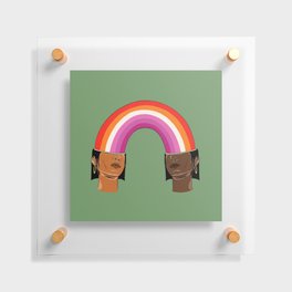 Love is Love - Lesbian rainbow flag Floating Acrylic Print