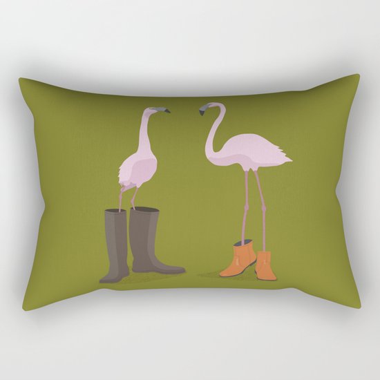 Fashion Flamingos Rectangular Pillow