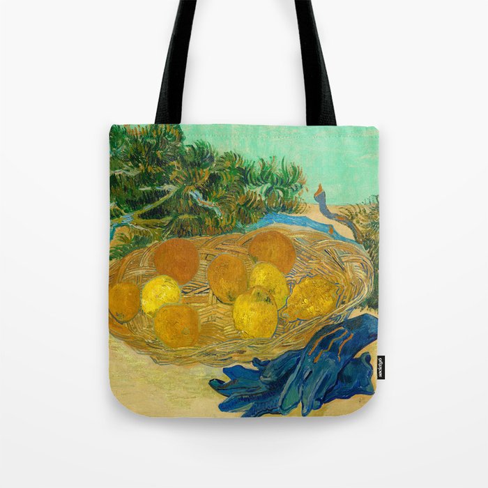 Still Life of Oranges and Lemons with Blue Gloves, 1889 by Vincent van Gogh Tote Bag