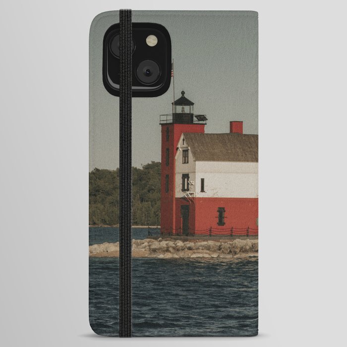 Round Island Lighthouse  iPhone Wallet Case