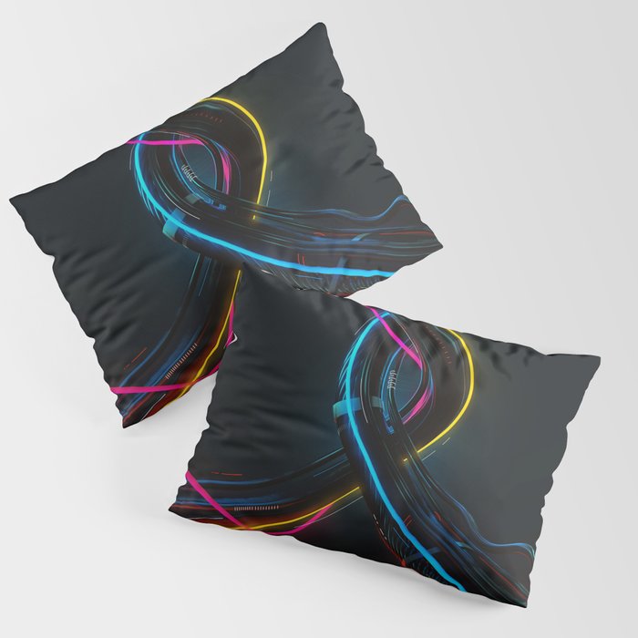 Abstract composition of Wires. Connection Pillow Sham