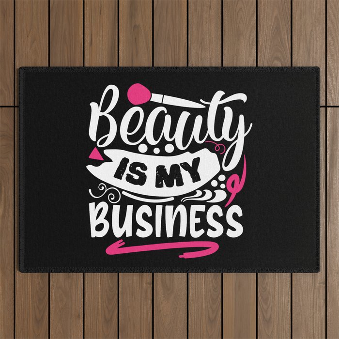 Beauty Is My Business Pretty Makeup Outdoor Rug