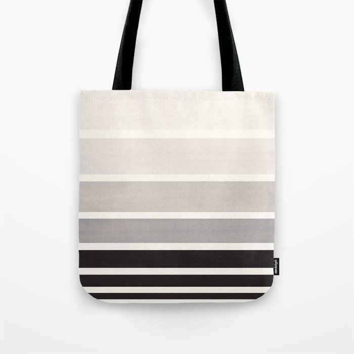Grey Minimalist Watercolor Mid Century Staggered Stripes Rothko Color Block Geometric Art Tote Bag
