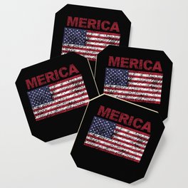 Merica 4th of July vintage American Flag T-Shirt Coaster