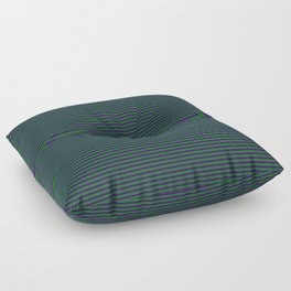[ Thumbnail: Indigo & Green Colored Pattern of Stripes Floor Pillow ]