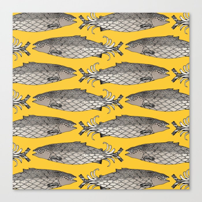 steampunk salmon yellow Canvas Print