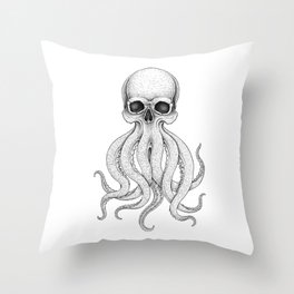 Octopus Skull Throw Pillow