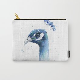 Peacock Watercolor Painting Bird Animal Carry-All Pouch